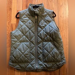 J. Crew Mercentile ARMY GREEN PUFF VEST Sz L
